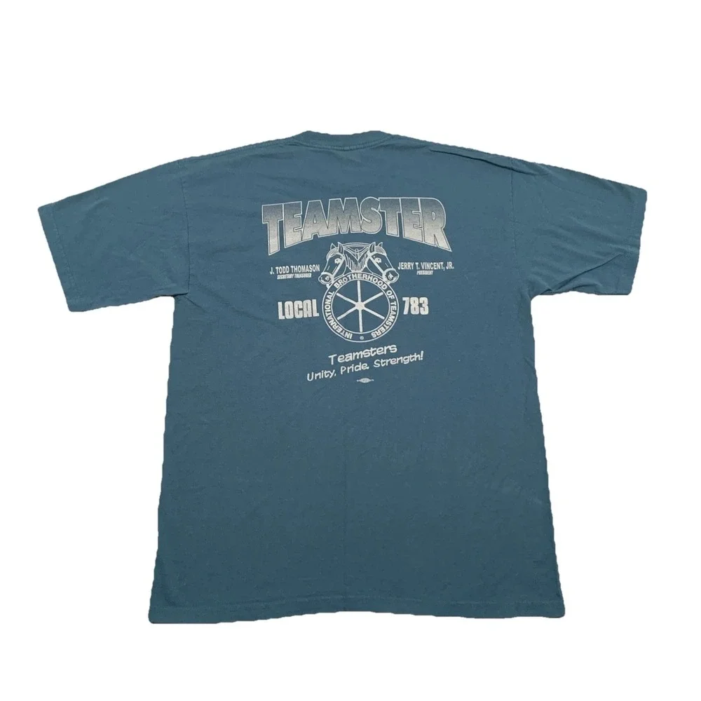 Vintage T shirt Teamsters Local 783 Louisville Ky Teal‎ XL Union USA Retiree RIP